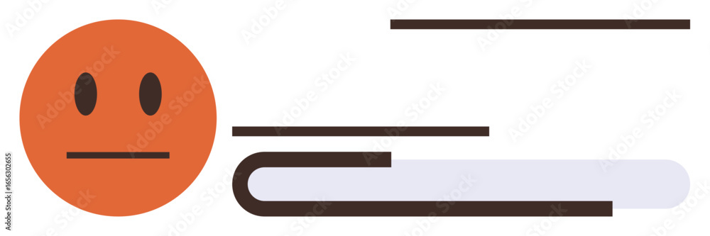 Poster neutral face beside an open book with horizontal lines symbolizing text or knowledge. ideal for educ