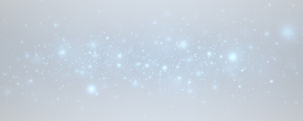 Festive background with sparkling dust and blue stars. Glitter bokeh lights isolated on a transparent background. © FlammaChe