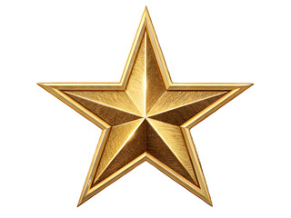Obraz premium Golden star emblem with brushed foil texture and layered edges image