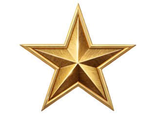 Golden star emblem with brushed foil texture and layered edges image