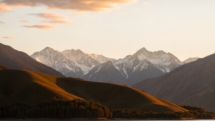 mountain landscape with sun