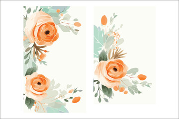 Elegant Watercolor Floral Frame Invitation Card Design