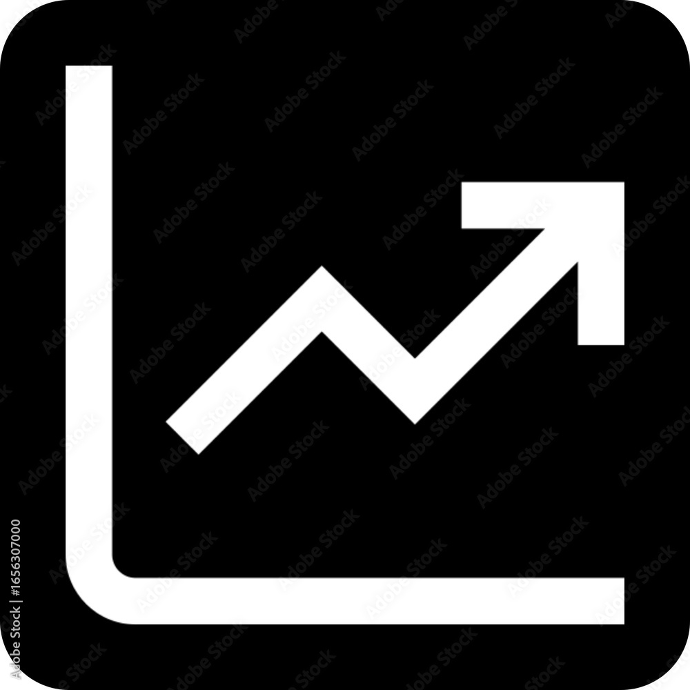Poster line chart trending up icon for finance and analytics