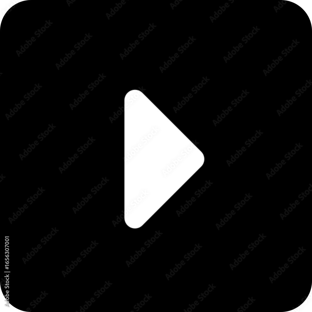 Poster right pointing caret icon for play menus and navigation