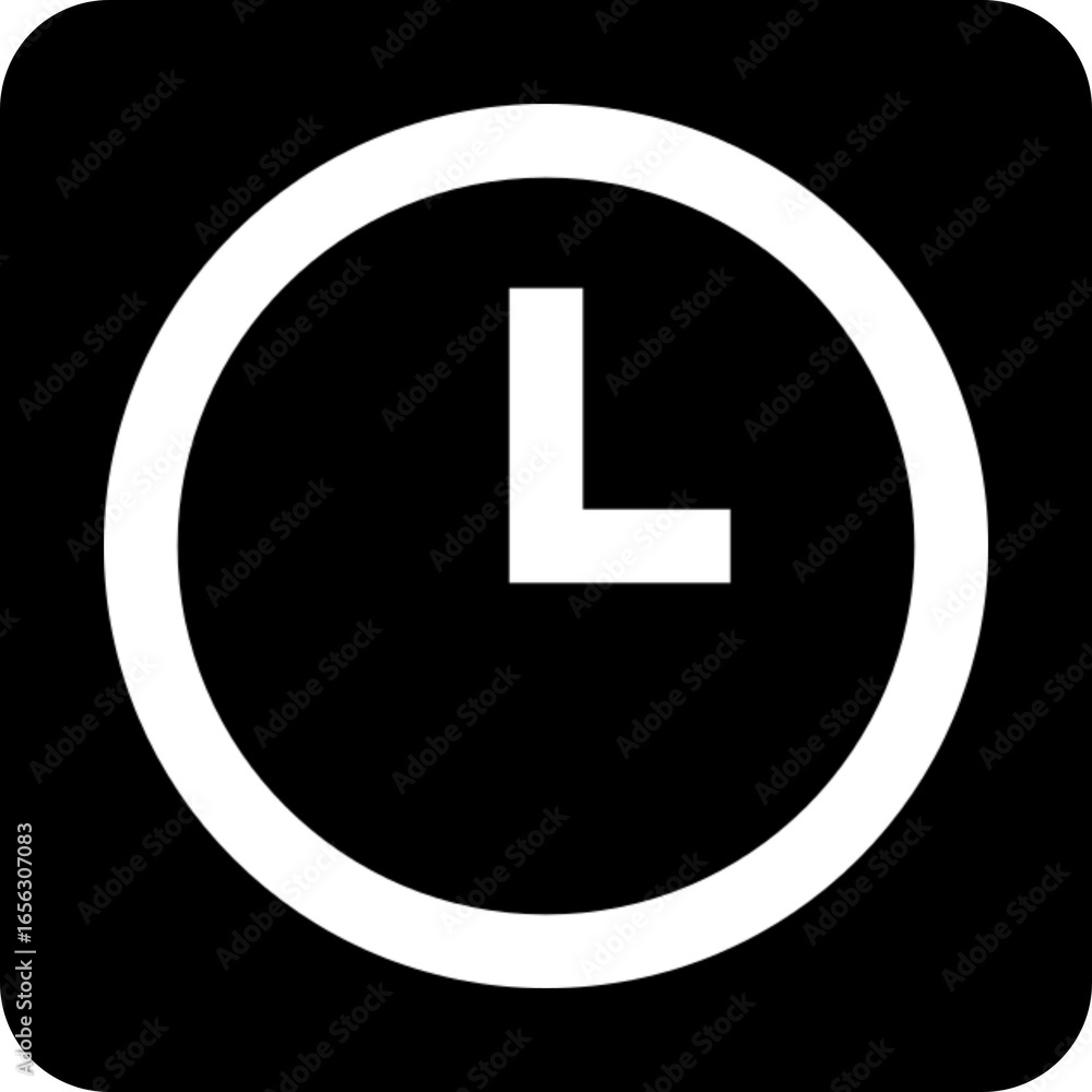 Poster clock icon displaying three o'clock for punctuality