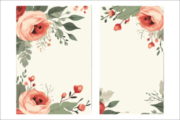 Elegant Watercolor Floral Frame Invitation Card Design