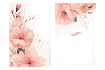Elegant Watercolor Floral Frame Invitation Card Design