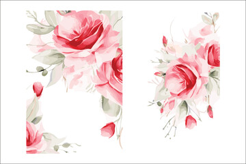 Elegant Watercolor Floral Frame Invitation Card Design