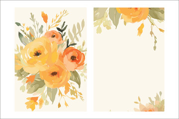 Elegant Watercolor Floral Frame Invitation Card Design