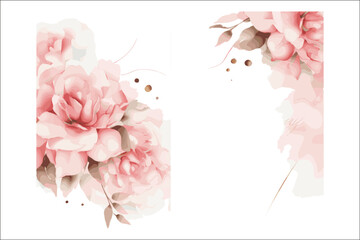 Elegant Watercolor Floral Frame Invitation Card Design