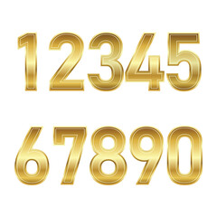 Gold Gradient Number Vector Illustration
