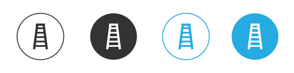 Ladder Icon in Circle Set Isolated on White Background