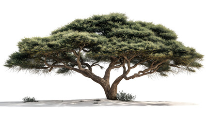 solitary tree isolated on white background