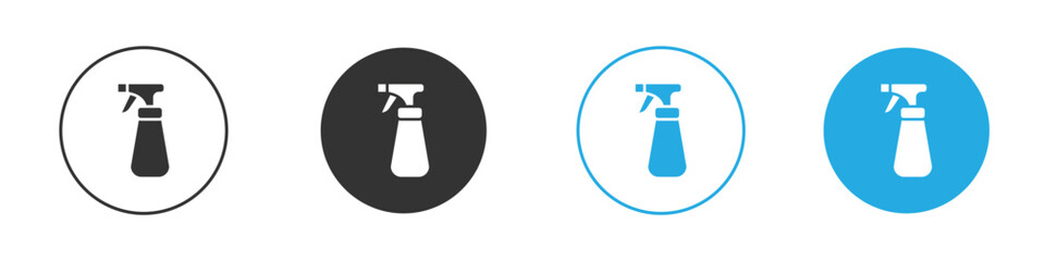 Spray Bottle Icon in Variations Isolated on White Background
