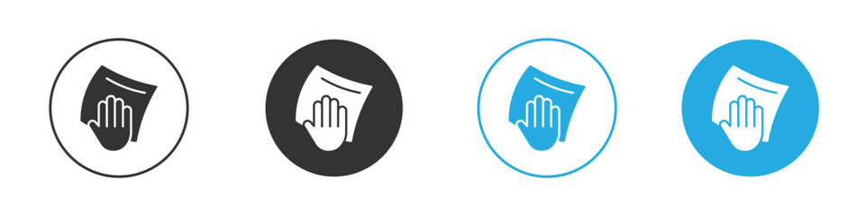 Cleaning Icon Set in Circular Frames isolated on white background