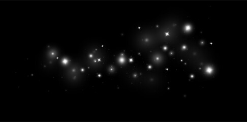 Obraz premium Light effect. Background of sparkling particles. Glittering elements on a transparent background. 