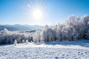 winter landscape in the mountains