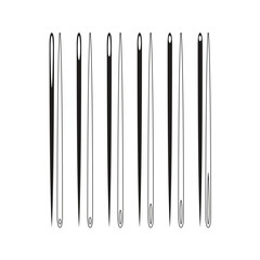 Sewing Needle Silhouette Vector Illustration