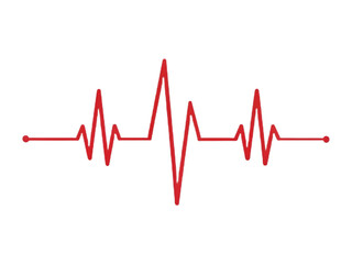 Red heartbeat wave line on black background cardiogram pulse