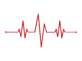 Red heartbeat wave line on black background cardiogram pulse