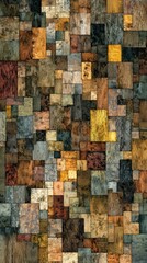 Abstract mosaic of various wood textures