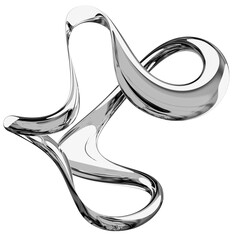 3D Chrome Metallic Abstract Shape Objects, 3d rendering aluminum gradient shape design element, futuristic, shiny design
