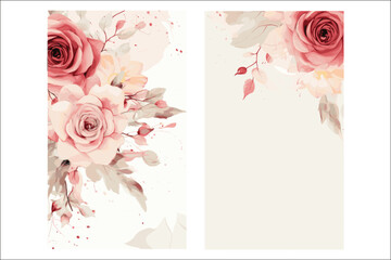 Elegant Watercolor Floral Frame Invitation Card Design