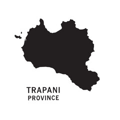 Obraz premium Trapani Province Map Vector Silhouette