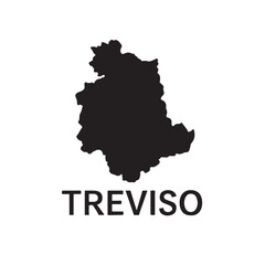 Treviso Province Map Vector Silhouette