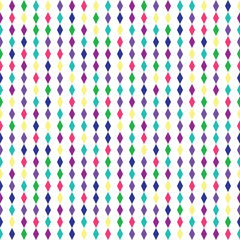 Vector illustration. Colorful tiny diamonds vertical stripes seamless repeat pattern. Best for home decor, kids wear and textiles.