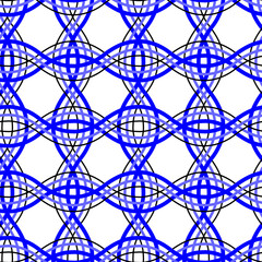 Raster illustration. Royal blue wavy lines geometric mesh seamless repeat pattern. Best for wallpaper, home decor and packaging.
