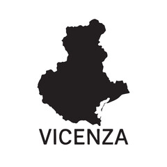 Vicenza Province Map Vector Silhouette