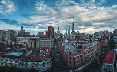 aerial view of shanghai