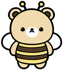 cute bear in a bee costume - layered cut file - spring clip art