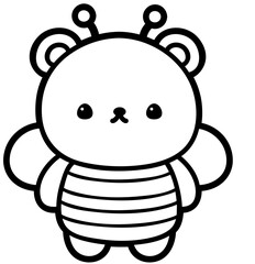 cute bear in a bee costume - layered cut file - spring clip art