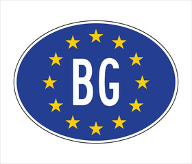 Bulgaria EU Car Sticker – BG Code with European Union Stars