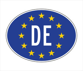 Germany EU-Style Car Sticker – DE Code with European Union Stars