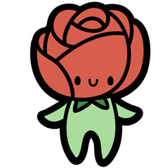 cute rose spirit - layered cut file - spring sticker chibi sprout