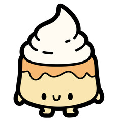 chibi pudding - layered cut file - dessert clipart