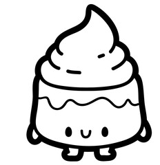 chibi pudding - layered cut file - dessert clipart