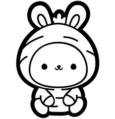 cute bunny in a carrot costume - layered cut file - easter sticker