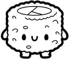 chibi sushi uramaki - layered cut file - food clip art
