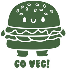 cute hamburger chibi - layered cut file -  fast food