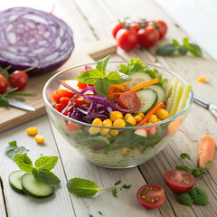 salad with vegetables and fruits