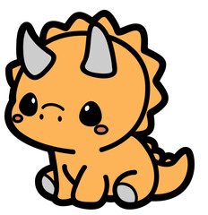 cute baby dinosaur - triceratops - layered cut file - © giulia