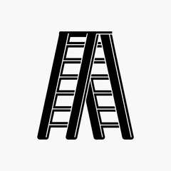 Ladder Construction Tool Safety Climb Step Work Repair Height vector white background