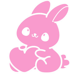 cute white bunny with heart - layered cut file - valentine's day