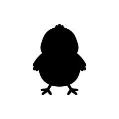 Cute chicken baby silhouette vector flat design on white background.