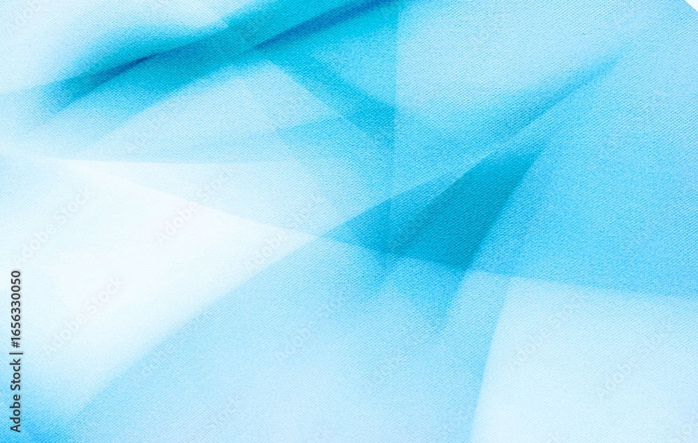 Poster modern abstract blue background design with layers of textured white transparent material in triangl