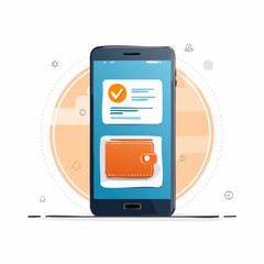 Digital payment vector with smartphone and wallet. Represents fintech, e-commerce, and online transactions.